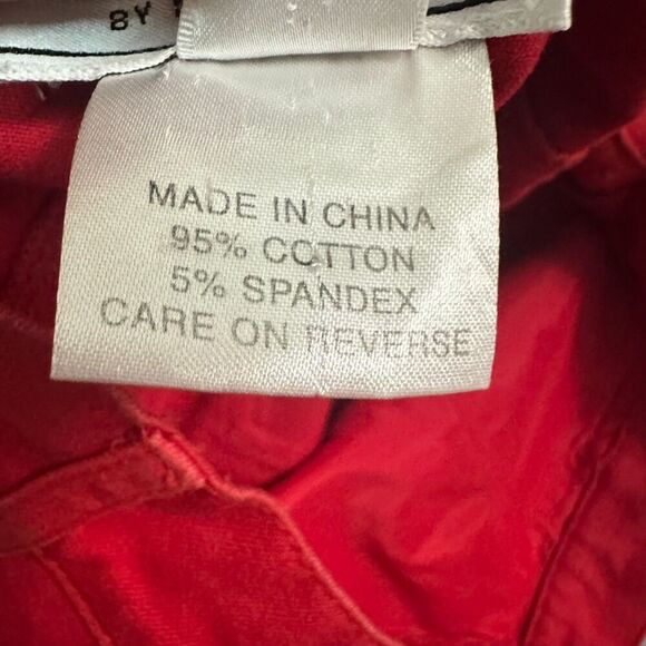 St John Sport High Rise Pants Women's 6 Red Pockets Gold Hardware‎ Festive - Picture 5 of 5